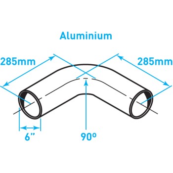 Exhaust Elbow 90º Bend, ​Aluminized Steel - 6"